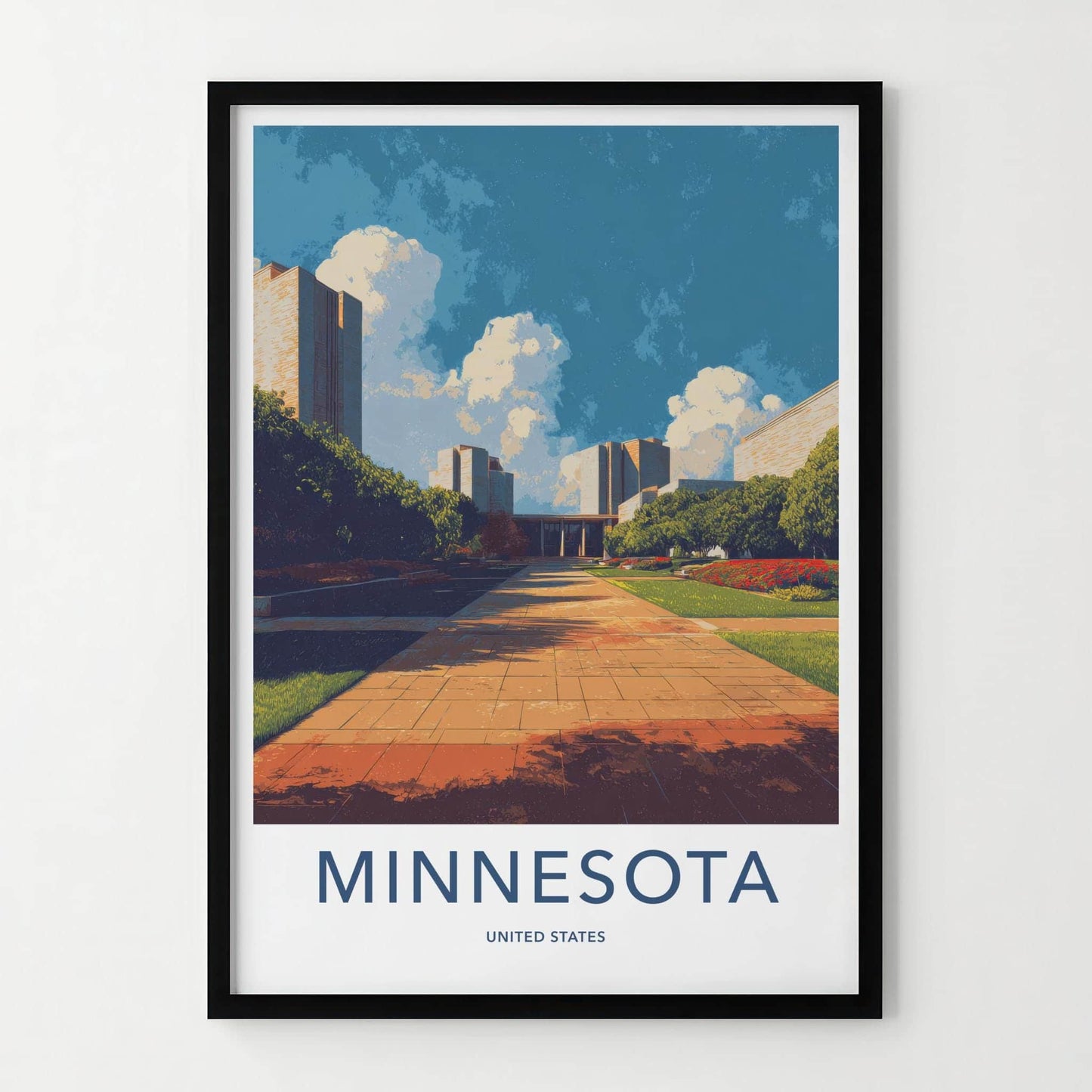 Minnesota Poster - Minnesota Travel Art - Modern Building Pathway Wall Decor