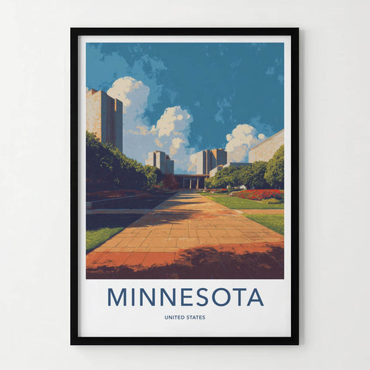 Minnesota Poster - Minnesota Travel Art - Modern Building Pathway Wall Decor