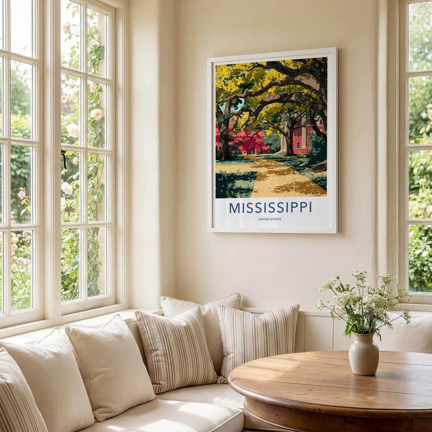 Mississippi Poster - Mississippi Travel Art - Red Building Pathway Home Decor