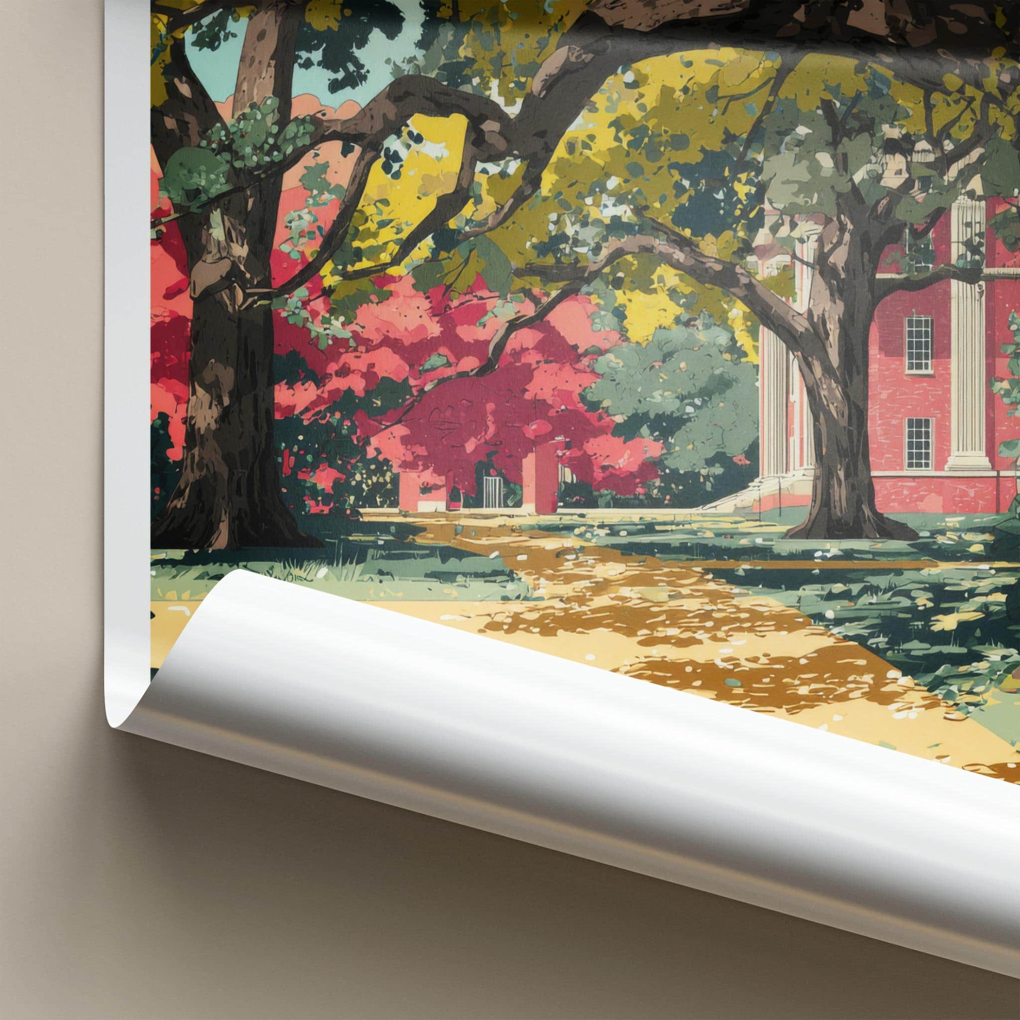 Mississippi Poster - Mississippi Travel Art - Red Building Pathway Home Decor