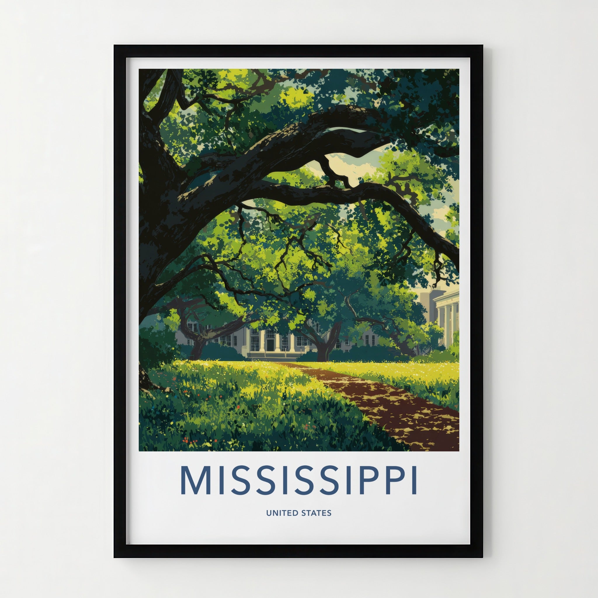 Mississippi Poster - Mississippi Travel Print - Shady Oak Mansion Home Decor
