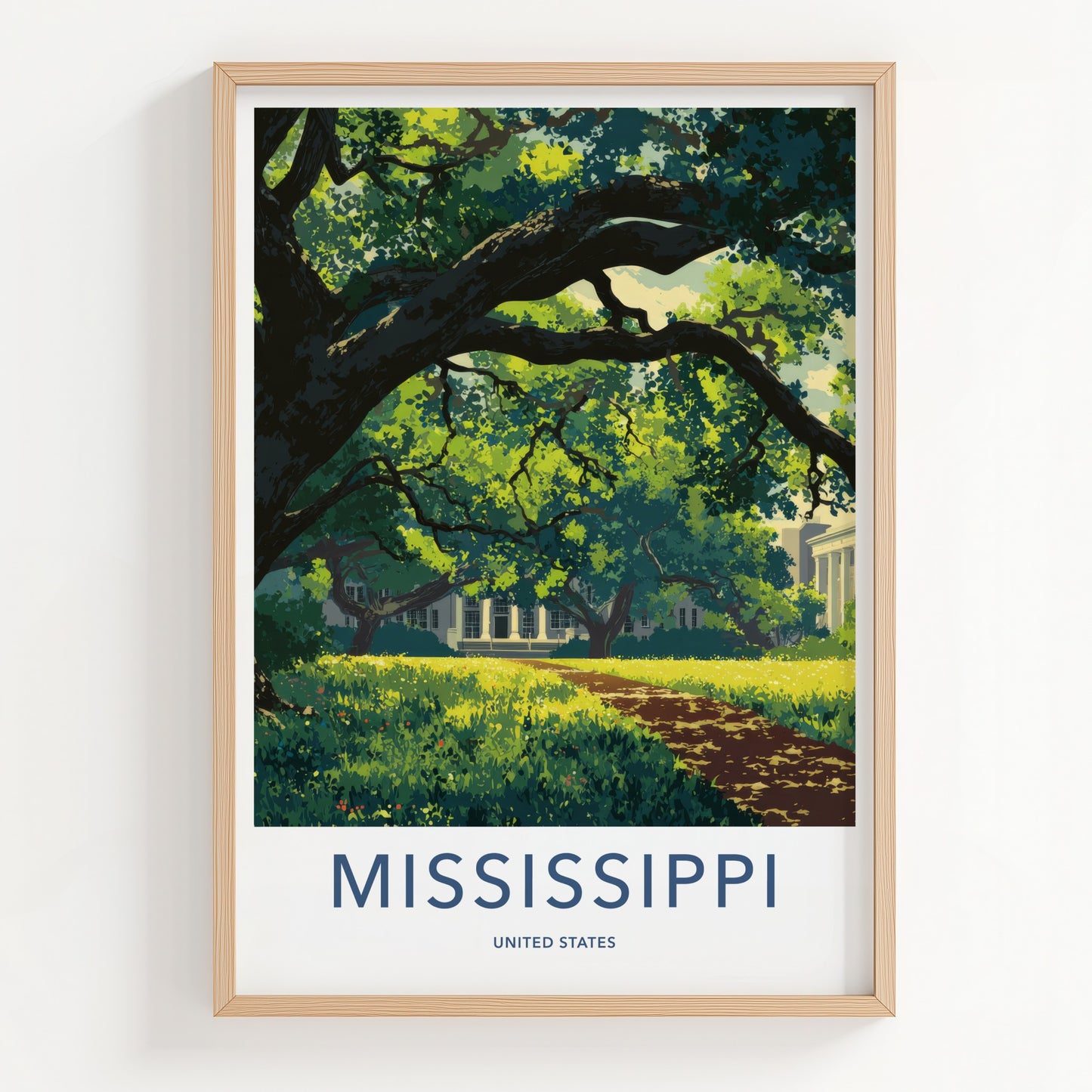Mississippi Poster - Mississippi Travel Print - Shady Oak Mansion Home Decor