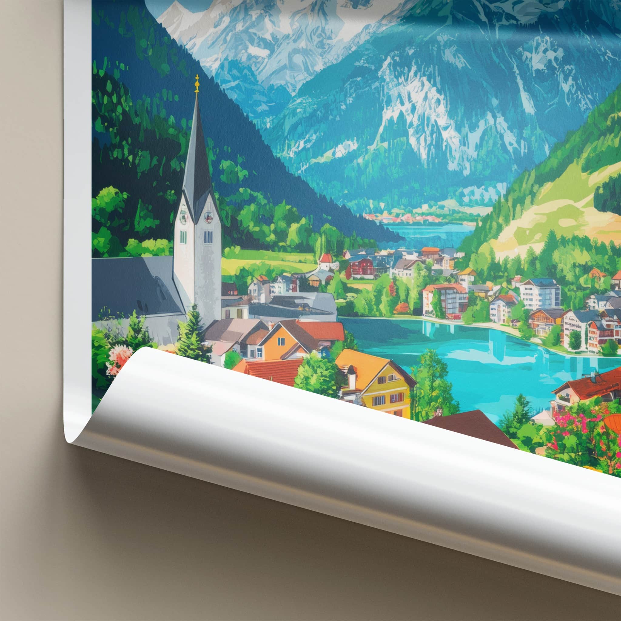 Mittenwald Poster - Germany Travel Art - Alpine Village Scene Home Decor