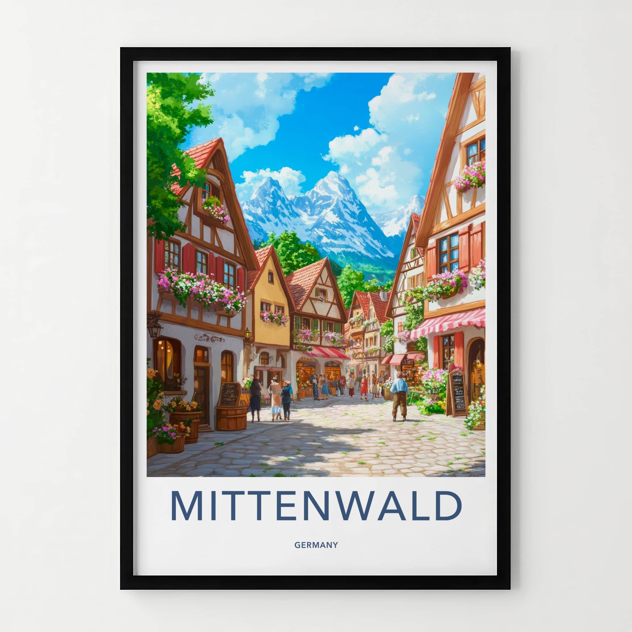 Mittenwald Poster - Germany Travel Art - Alpine Village Street Wall Decor
