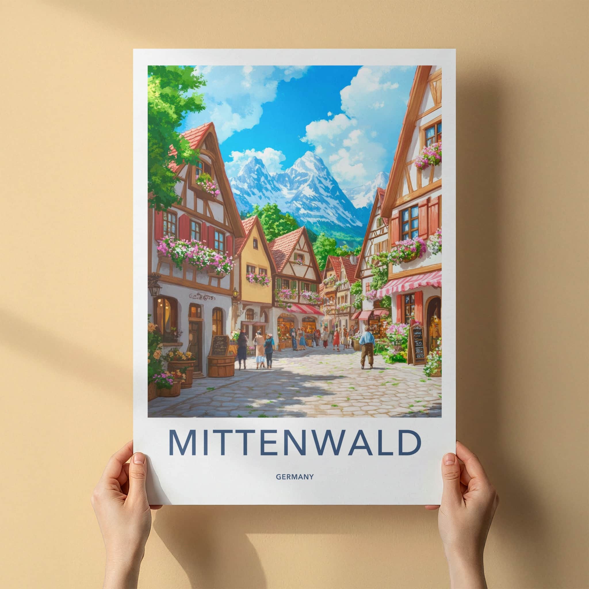 Mittenwald Poster - Germany Travel Art - Alpine Village Street Wall Decor