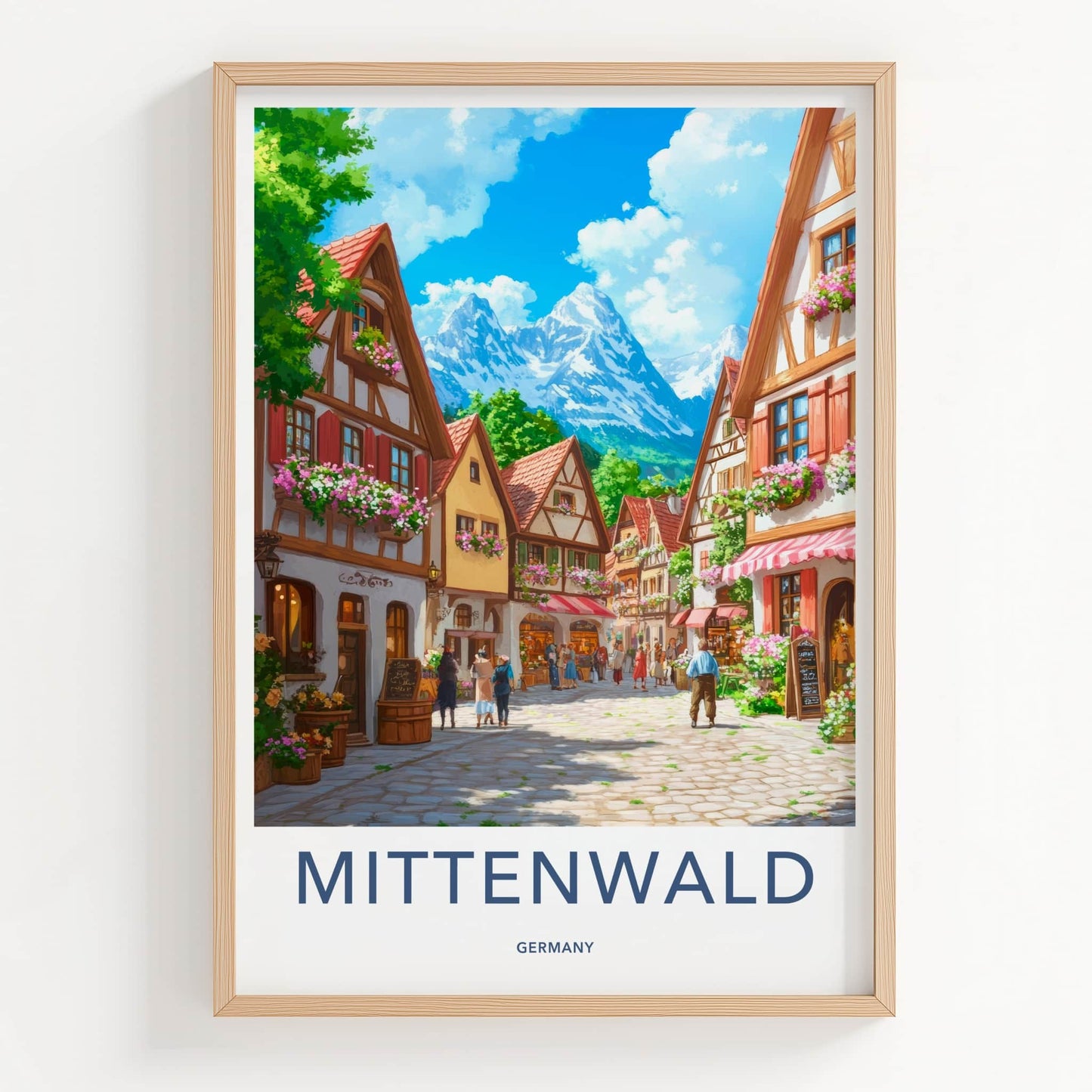 Mittenwald Poster - Germany Travel Art - Alpine Village Street Wall Decor