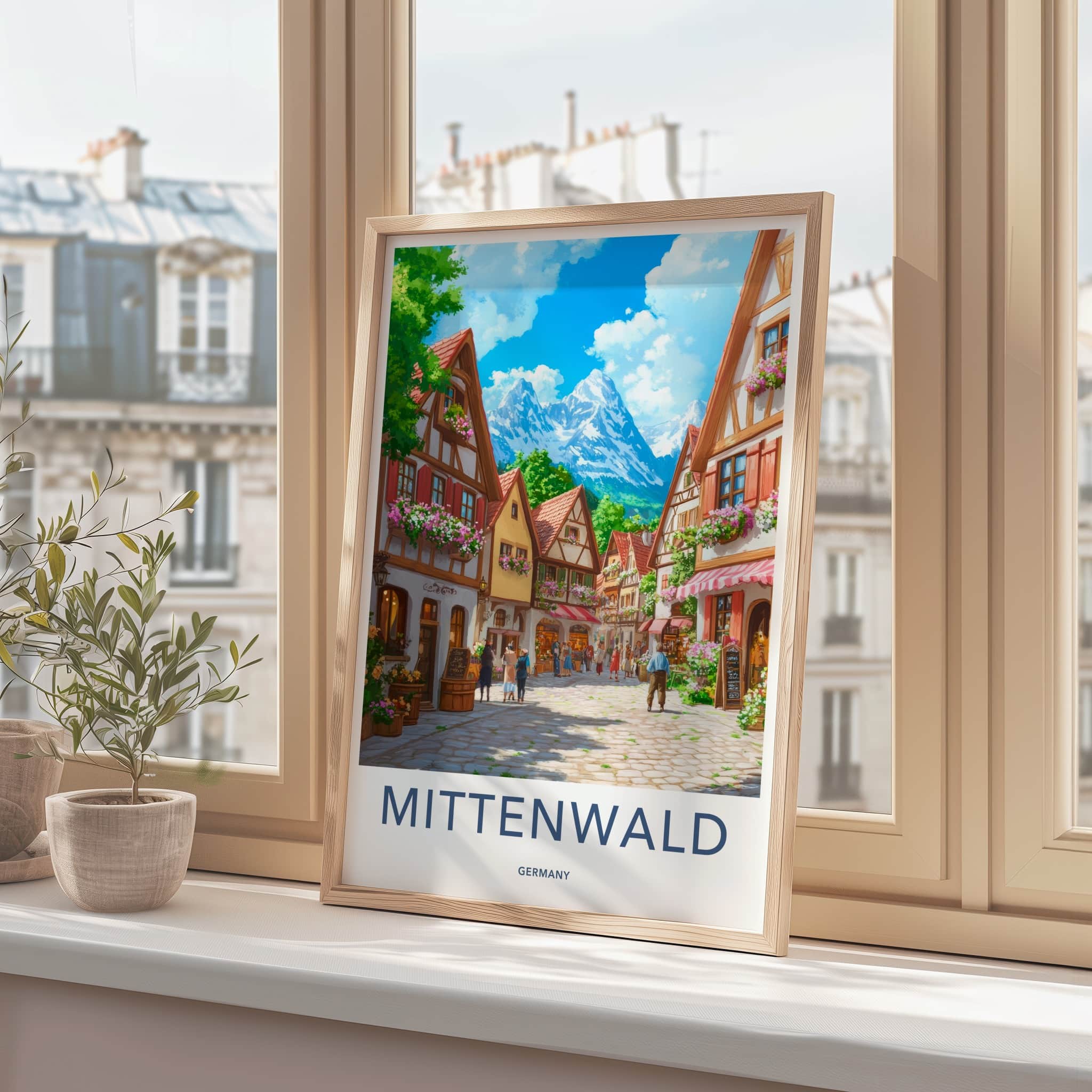 Mittenwald Poster - Germany Travel Art - Alpine Village Street Wall Decor