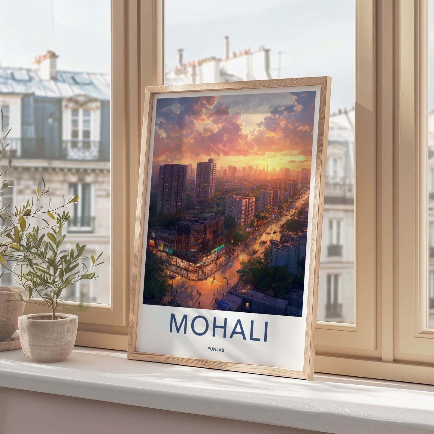Mohali Poster - India Wall Art - Punjab Vibrant Cityscape Home Decor