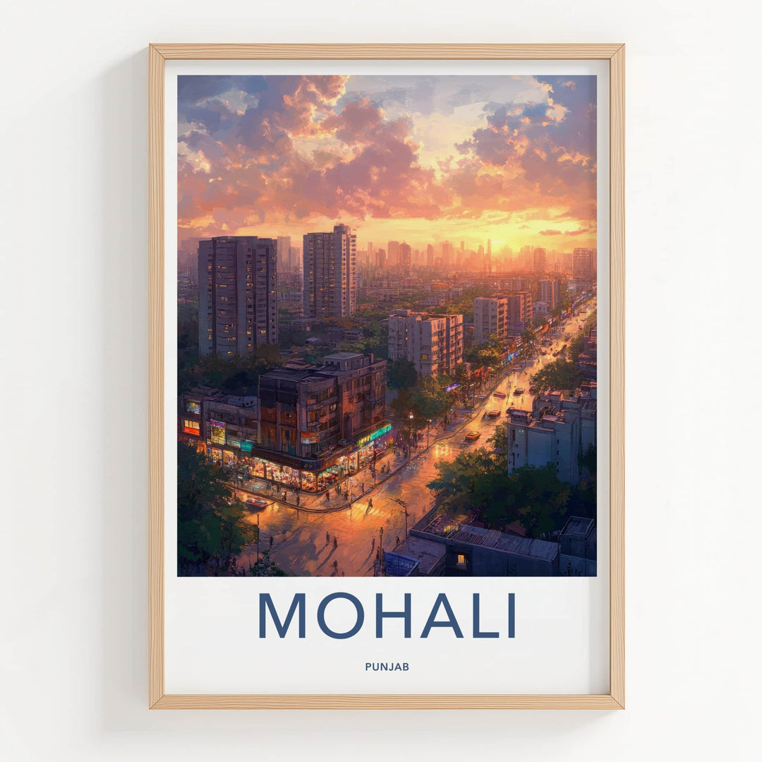 Mohali Poster - India Wall Art - Punjab Vibrant Cityscape Home Decor