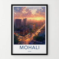 Mohali Poster - India Wall Art - Punjab Vibrant Cityscape Home Decor