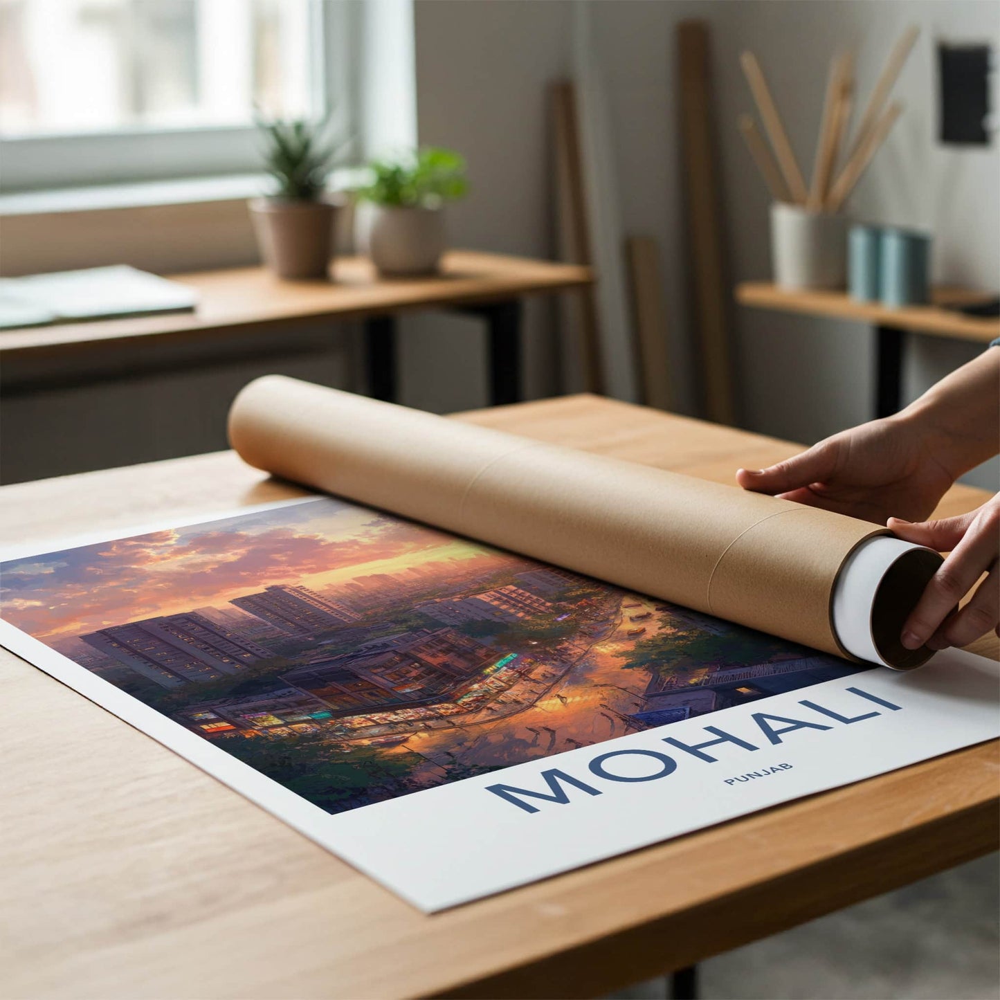 Mohali Poster - India Wall Art - Punjab Vibrant Cityscape Home Decor