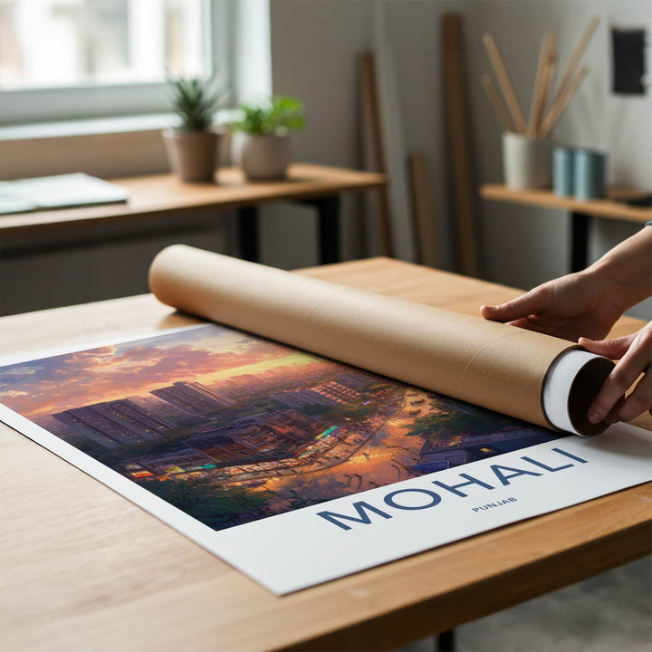 Mohali Poster - India Wall Art - Punjab Vibrant Cityscape Home Decor