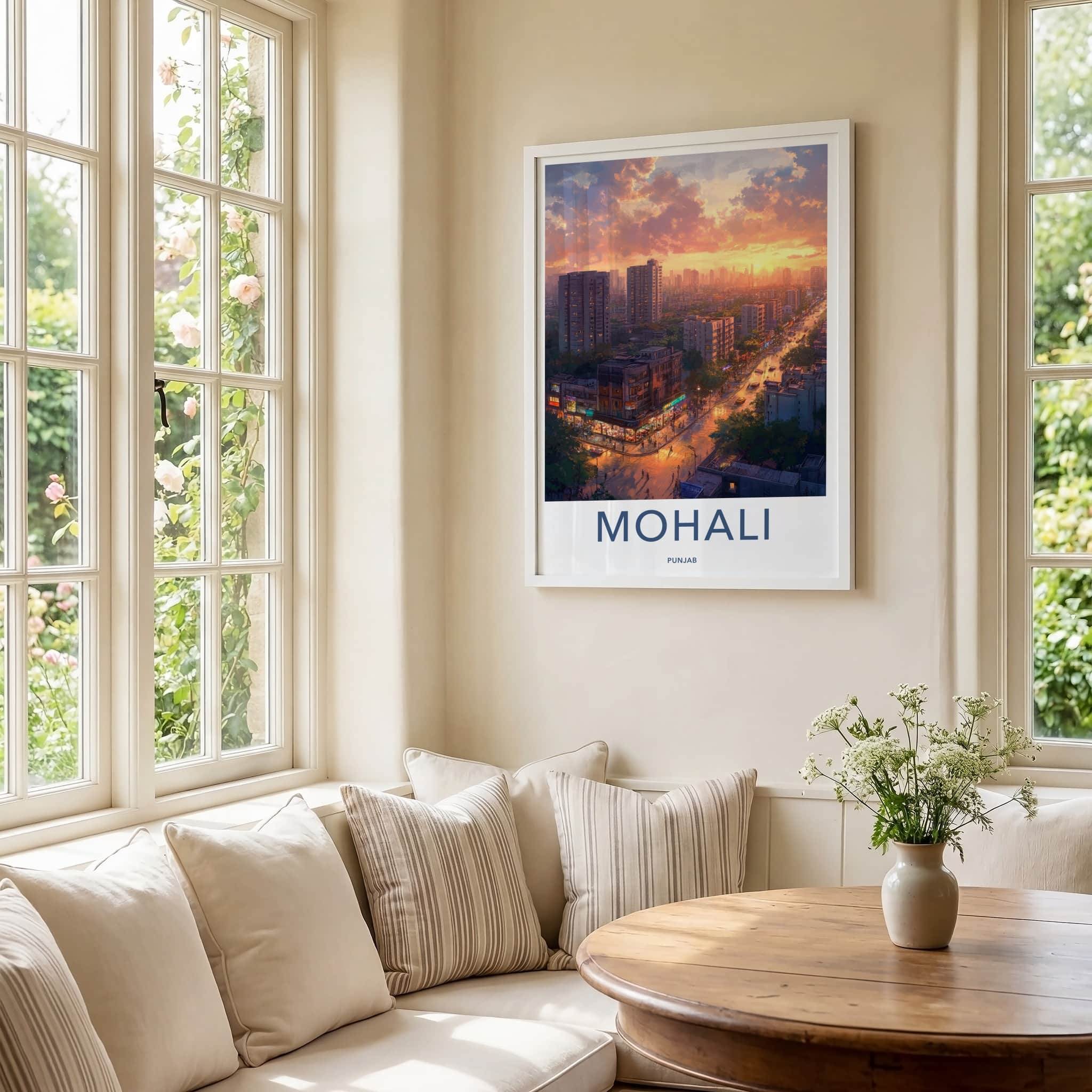 Mohali Poster - India Wall Art - Punjab Vibrant Cityscape Home Decor
