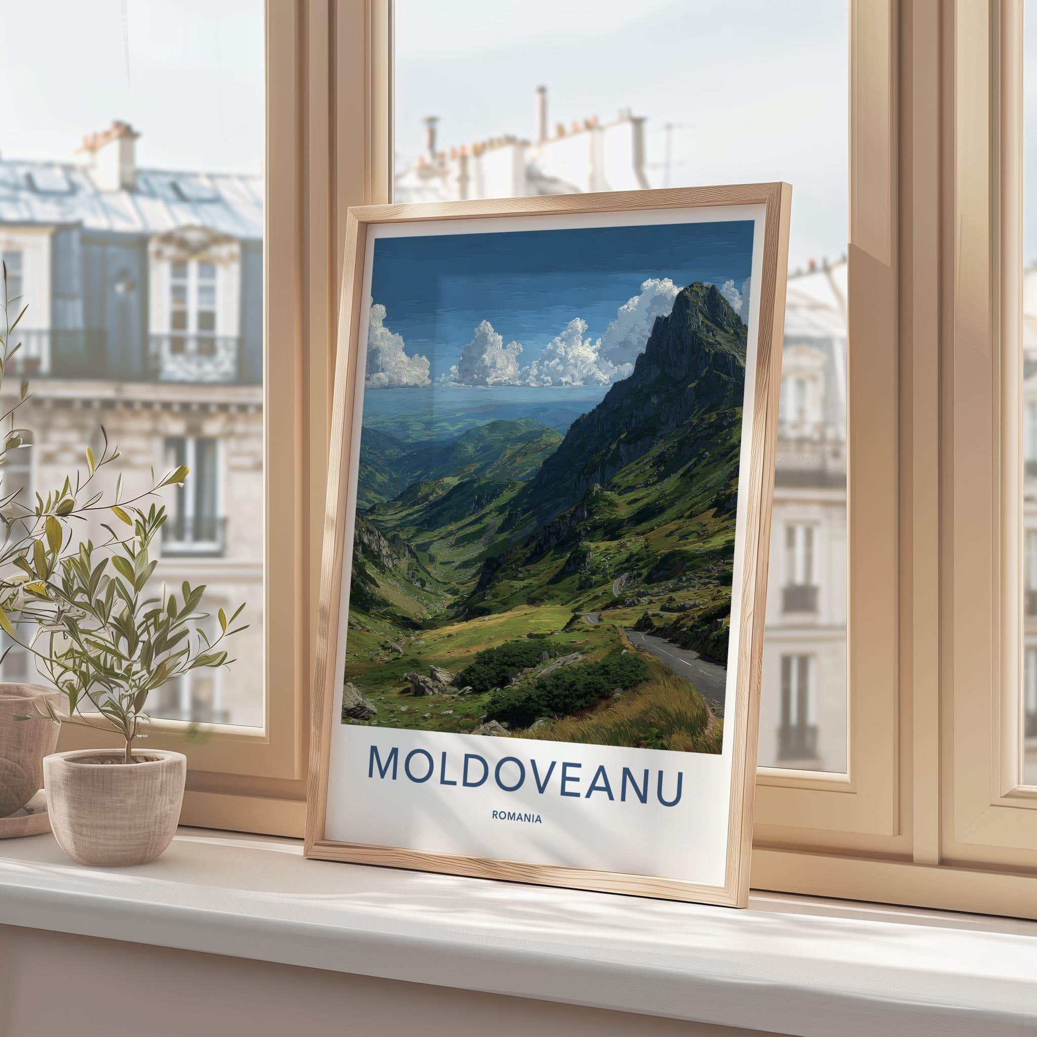 Moldoveanu Poster - Romania Travel Art - Winding Mountain Valley Home Decor