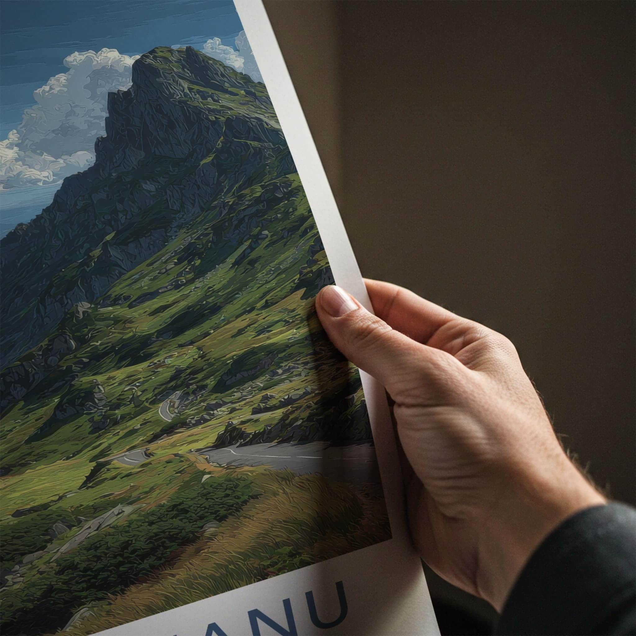 Moldoveanu Poster - Romania Travel Art - Winding Mountain Valley Home Decor