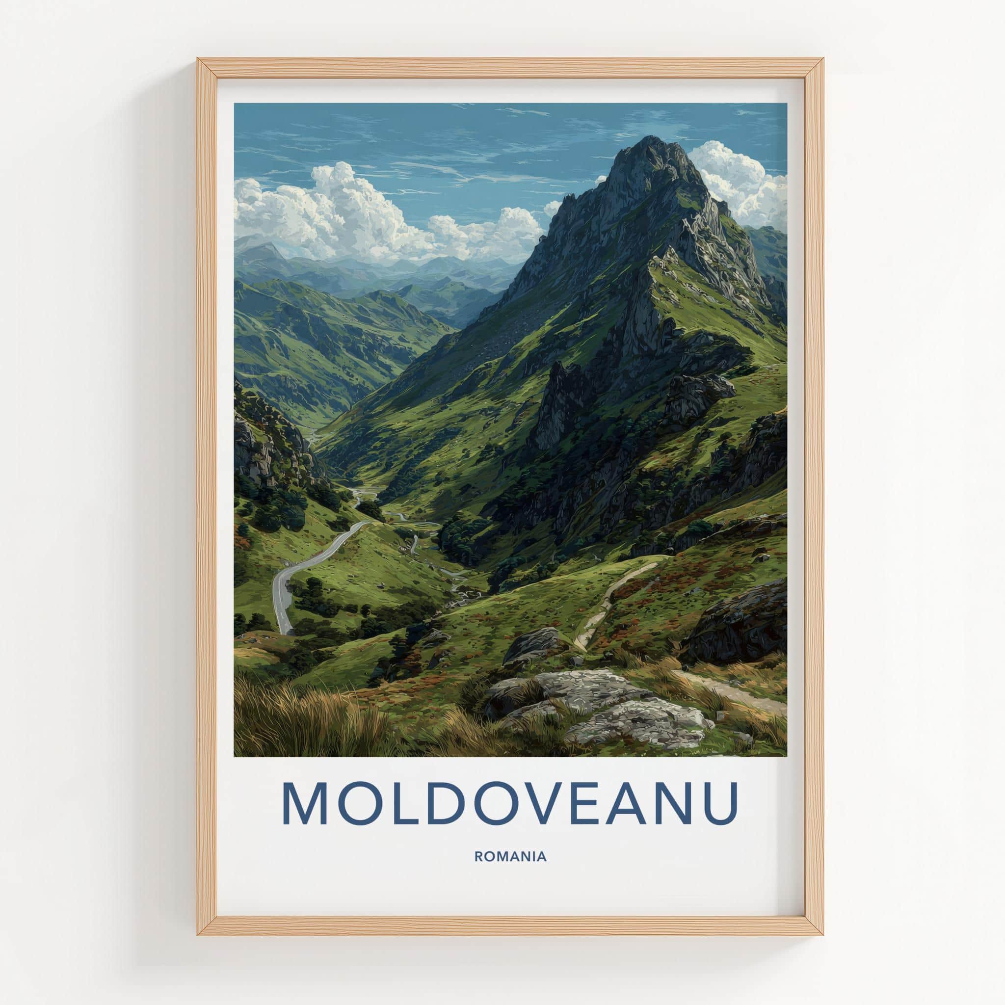 Moldoveanu Poster - Romania Travel Art - Winding Valley Road Home Decor