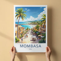 Mombasa Poster - Kenya Framed Print - Lively Beach Street Lounge Decor