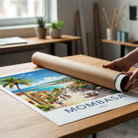 Mombasa Poster - Kenya Framed Print - Lively Beach Street Lounge Decor