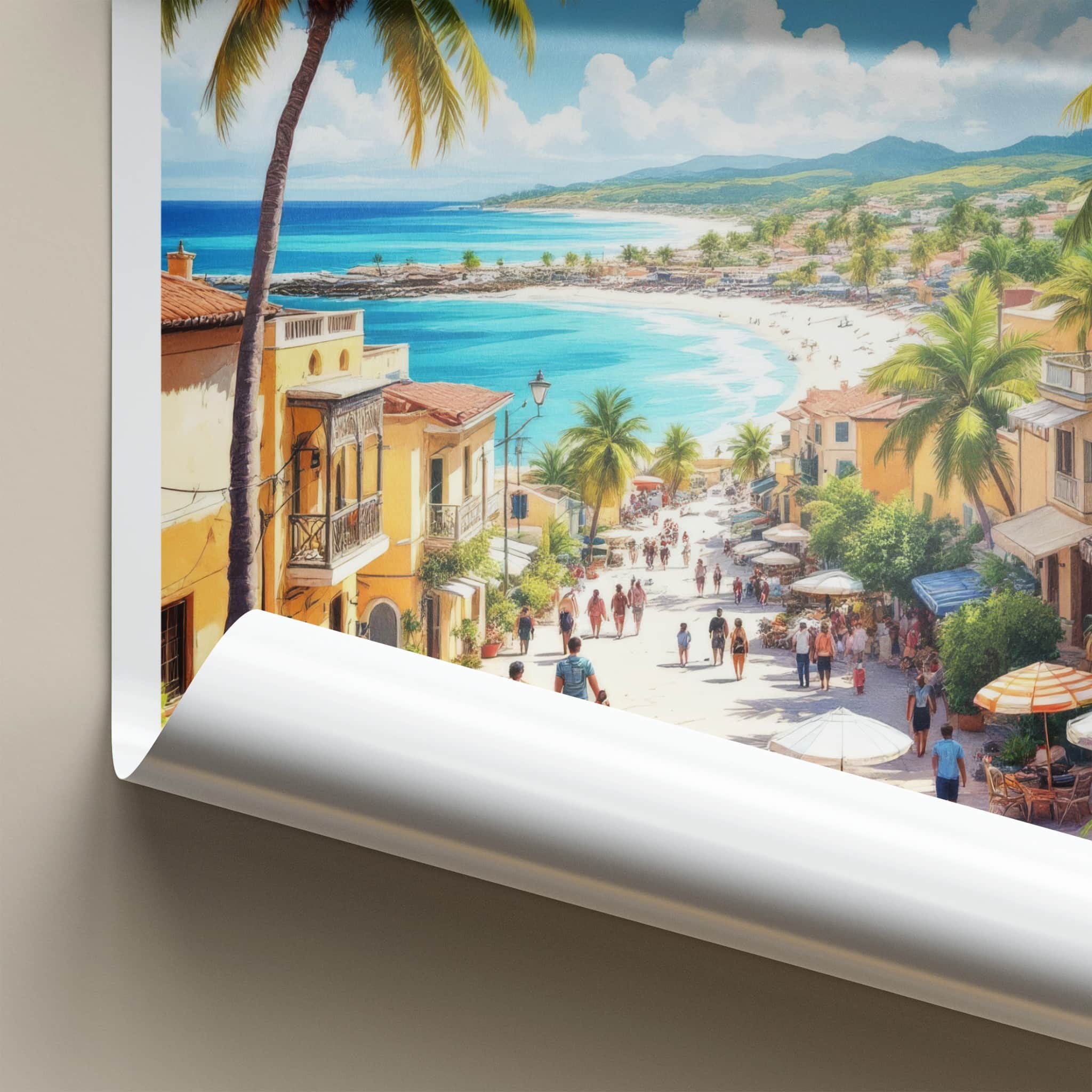 Mombasa Poster - Kenya Framed Print - Lively Beach Street Lounge Decor