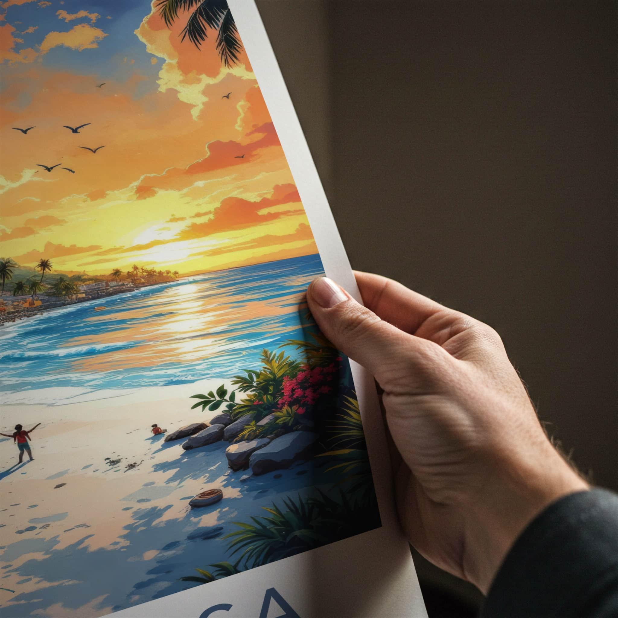 Mombasa Poster - Kenya Travel Art - Tropical Beach Sunset Home Decor