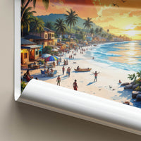 Mombasa Poster - Kenya Travel Art - Tropical Beach Sunset Home Decor