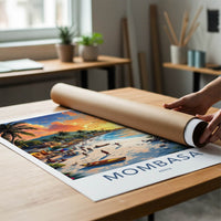 Mombasa Poster - Kenya Travel Art - Tropical Beach Sunset Home Decor