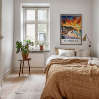 Mombasa Poster - Kenya Travel Art - Vibrant Coastal Sunset Wall Decor