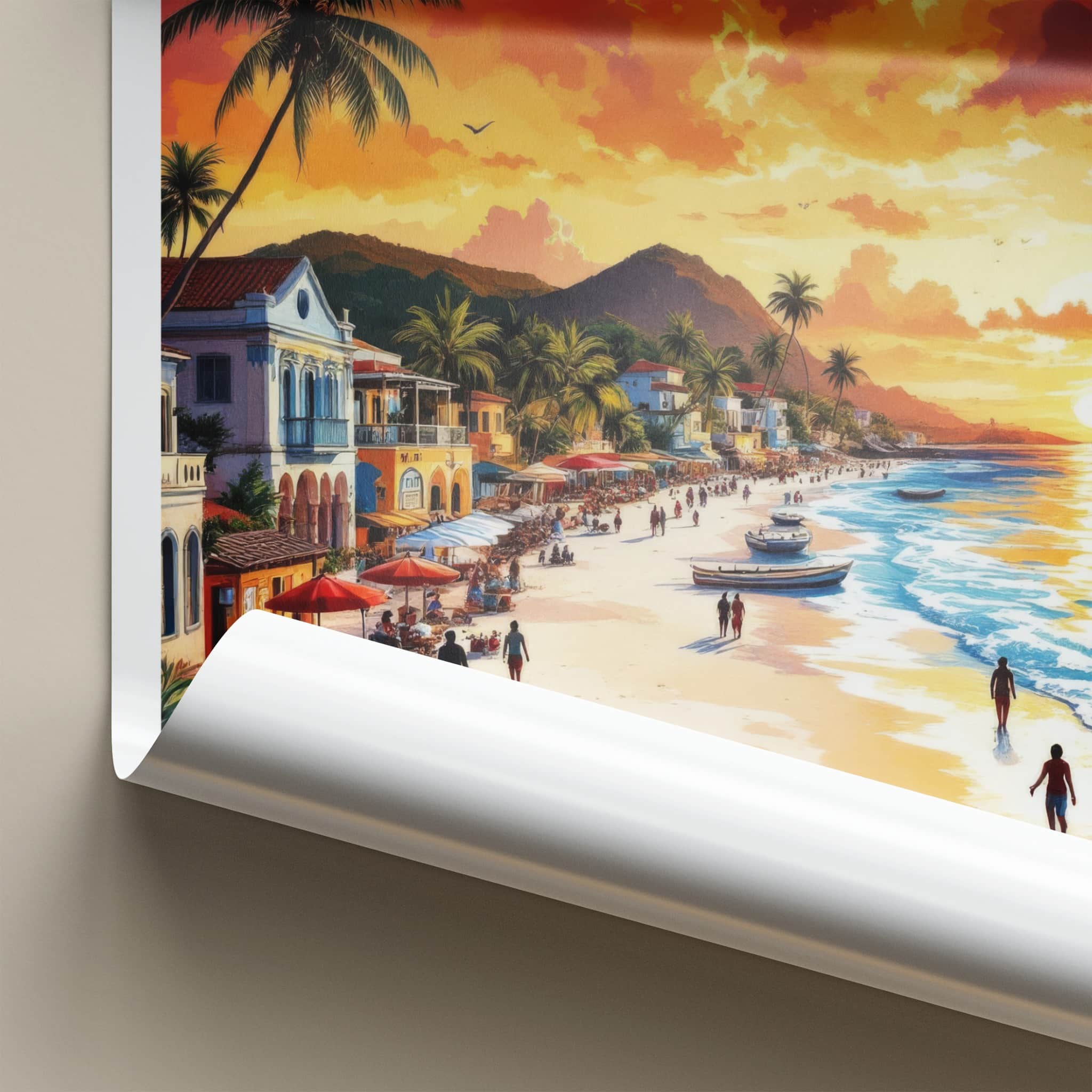 Mombasa Poster - Kenya Travel Art - Vibrant Coastal Sunset Wall Decor