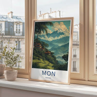 Mon Poster - India Nagaland Hillside Houses Framed Print