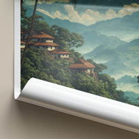 Mon Poster - India Nagaland Hillside Houses Framed Print