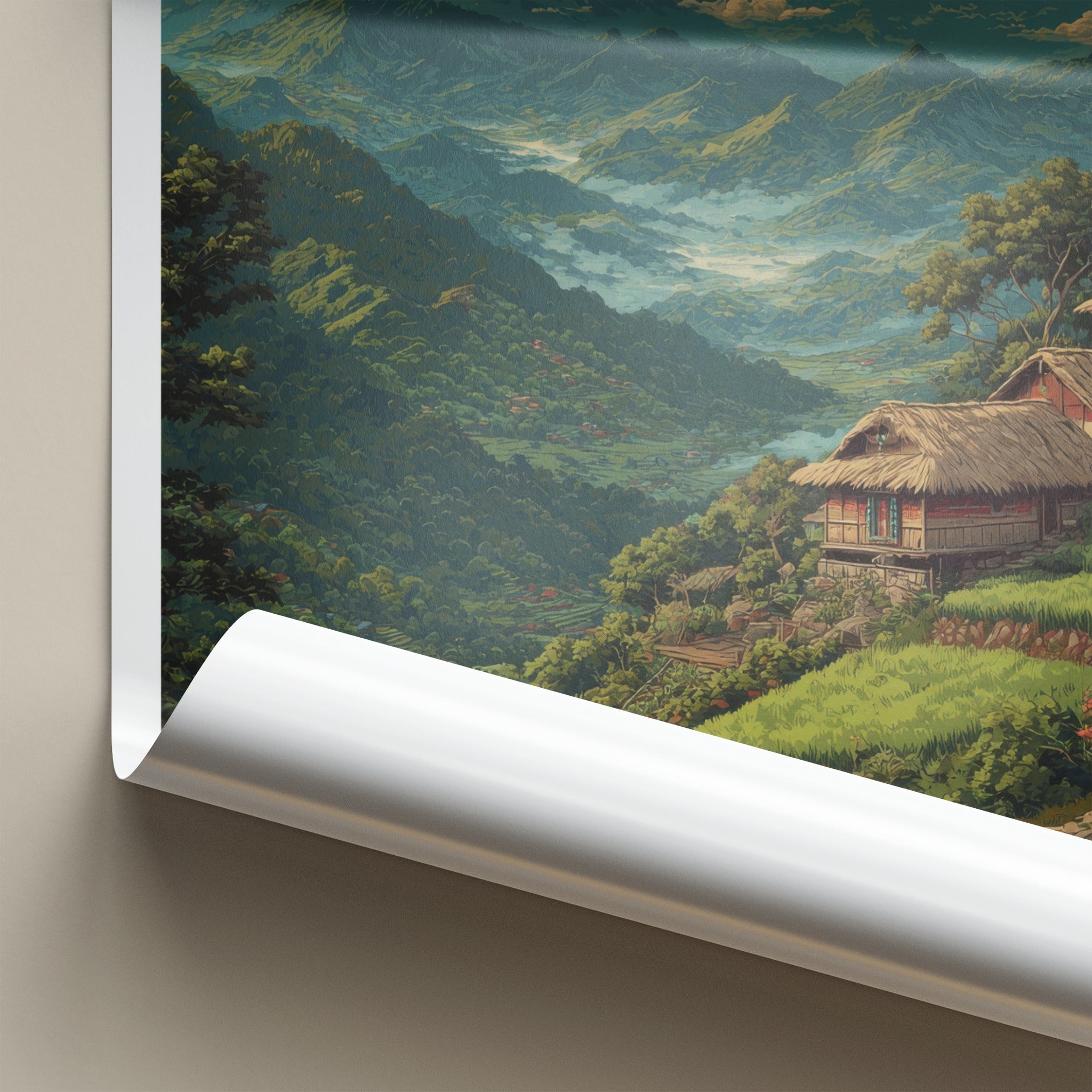 Mon Poster India Nagaland Tribal Huts Art Print Home Decor