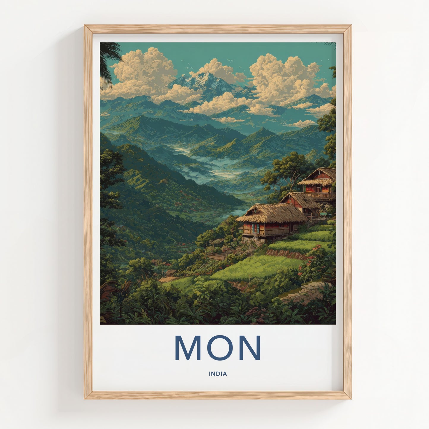 Mon Poster India Nagaland Tribal Huts Art Print Home Decor