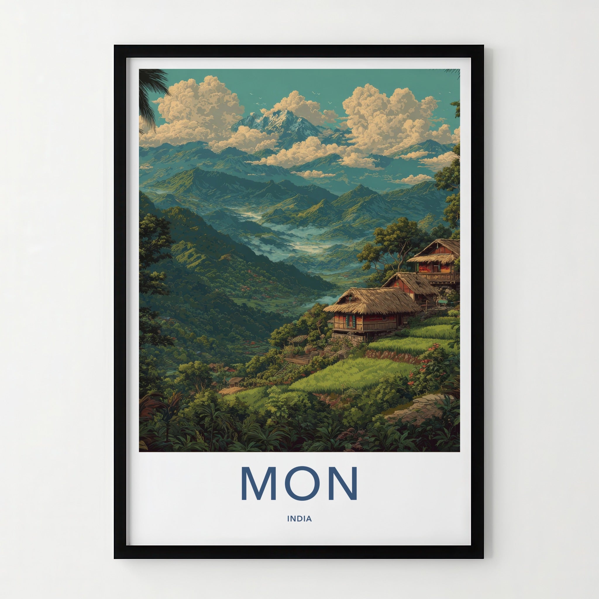 Mon Poster India Nagaland Tribal Huts Art Print Home Decor