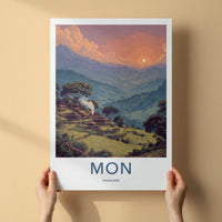 Mon Poster - India Wall Art - Nagaland Terraced Village Sunset Home Decor