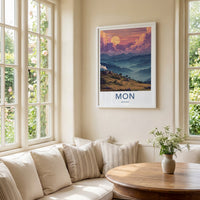 Mon Poster - Nagaland Hillside Village Sunset Travel Art
