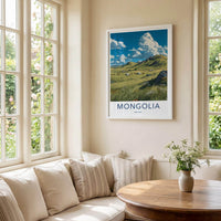 Mongolia Poster - Mongolia Travel Art - Nomadic Ger Landscape Home Decor