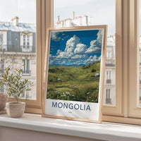 Mongolia Poster - Mongolia Travel Art - Vast Green Landscape Home Decor