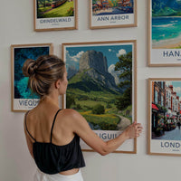 Mont Aiguille Poster - France Travel Art - Flowered Path Mountain Home Decor