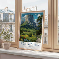 Mont Aiguille Poster - France Travel Art - Flowered Path Mountain Home Decor