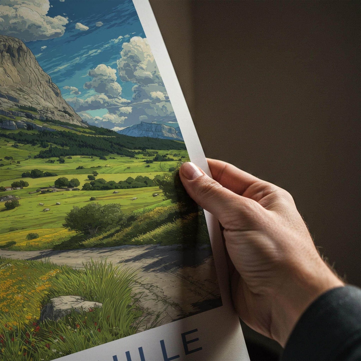 Mont Aiguille Poster - France Travel Art - Majestic Mountain Path Home Decor