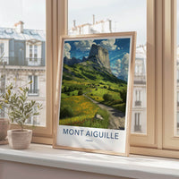 Mont Aiguille Poster - France Travel Art - Majestic Mountain Path Home Decor