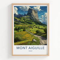 Mont Aiguille Poster - France Travel Art - Majestic Mountain Path Home Decor