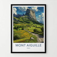 Mont Aiguille Poster - France Travel Art - Majestic Mountain Path Home Decor