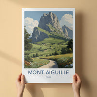 Mont Aiguille Poster - France Travel Art - Mountain Green Valley Home Decor