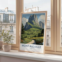 Mont Aiguille Poster - France Travel Art - Mountain Green Valley Home Decor