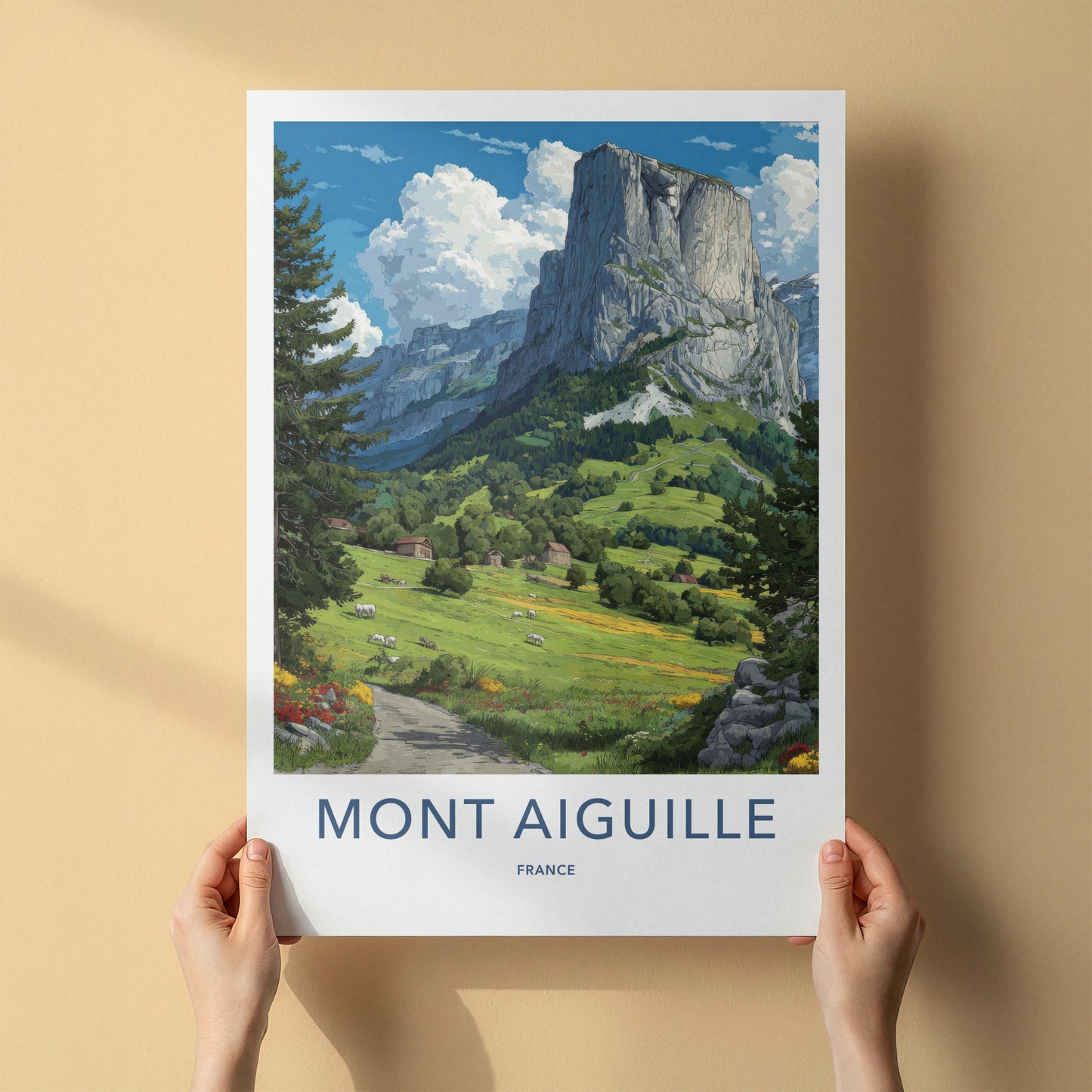 Mont Aiguille Poster - France Travel Art - Sheer Rockface Gallery Art