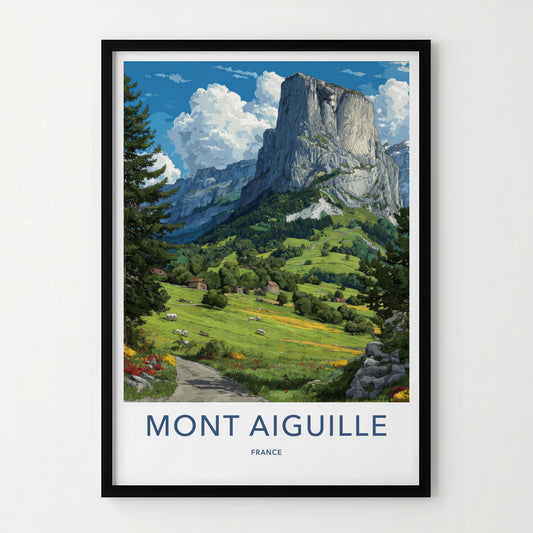 Mont Aiguille Poster - France Travel Art - Sheer Rockface Gallery Art