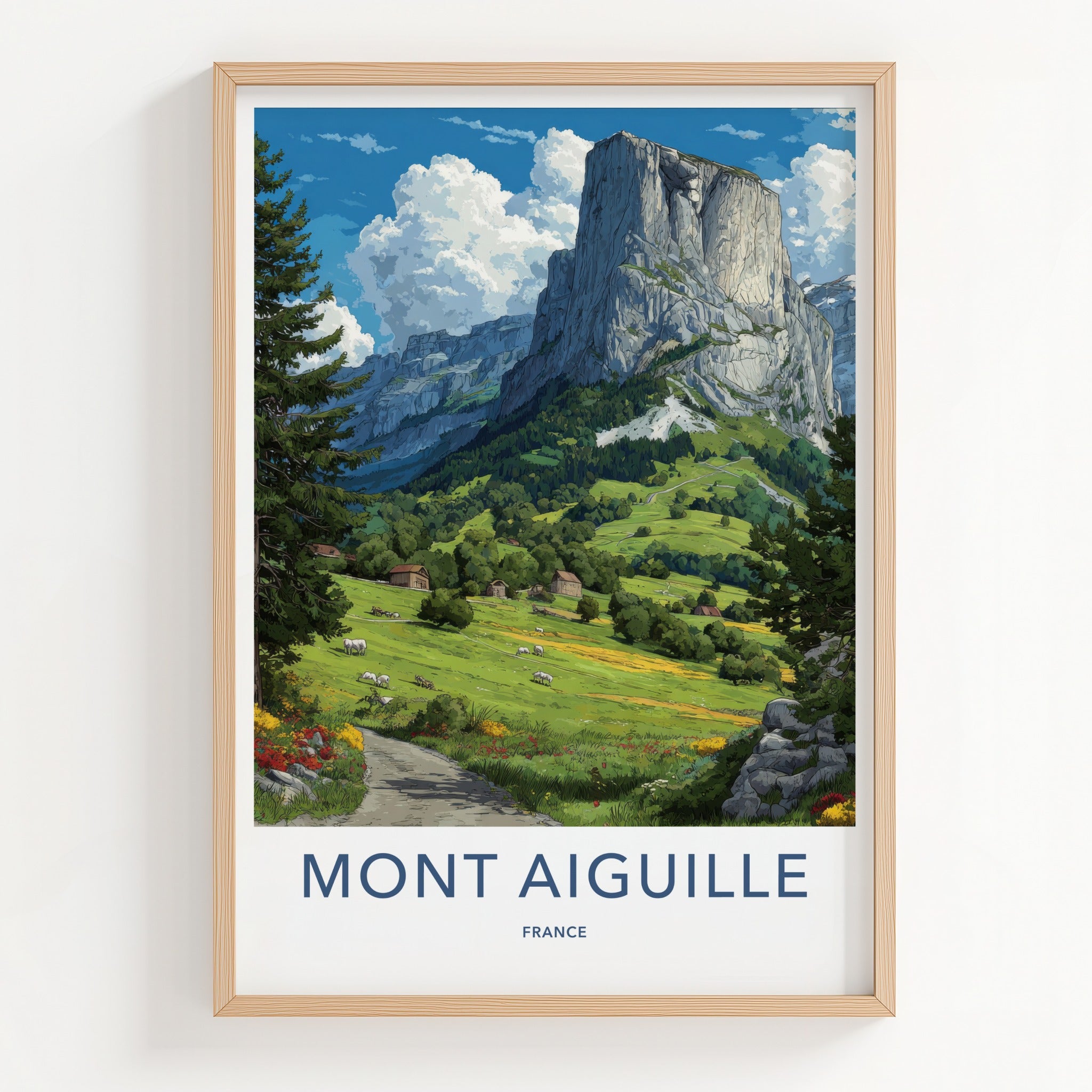 Mont Aiguille Poster - France Travel Art - Sheer Rockface Gallery Art