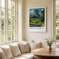 Mont Aiguille Poster - France Travel Art - Verdant Mountain Landscape Home Decor