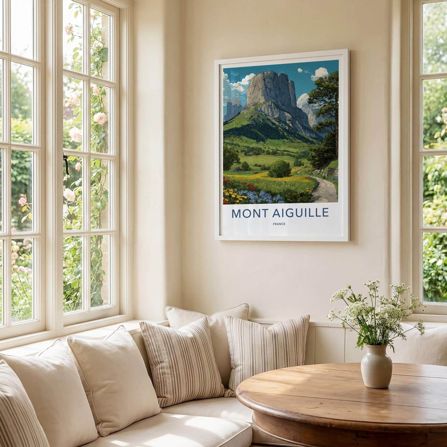 Mont Aiguille Poster - France Travel Art - Verdant Mountain Landscape Home Decor
